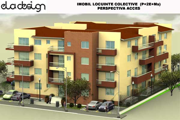 locuinte colective Imobil locuinte colective Parter si 3 etaje perspectiva acces 